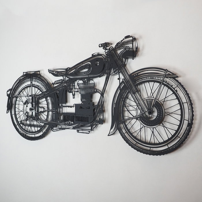 Wallity Cafe Racer - APT222LS Accesorio de Pared de Metal Decorativo Negro